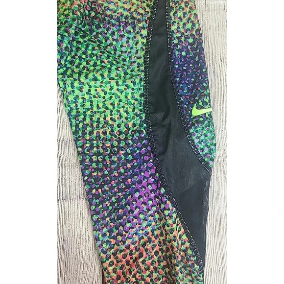 Nike Pro Hypercool Compression Leggings Women's Size Large Black Green Purple - Picture 3 of 7
